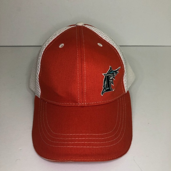 Florida Marlins Baseball Red Strap Back Cap Hat OS - Picture 2 of 5